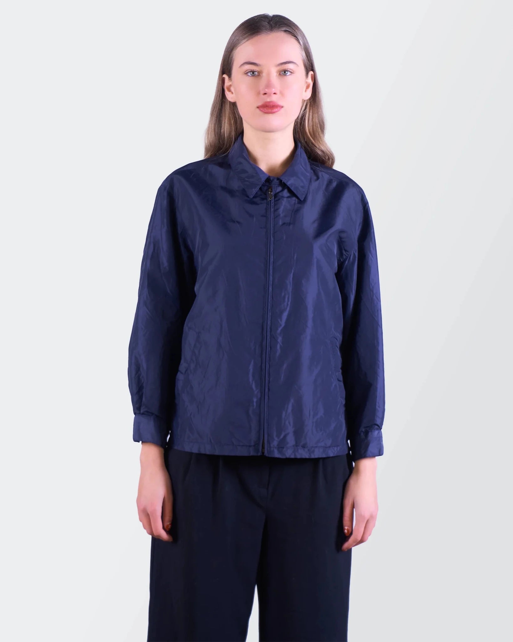 Ralph Lauren Navy Nylon Coach Jacket - XS
