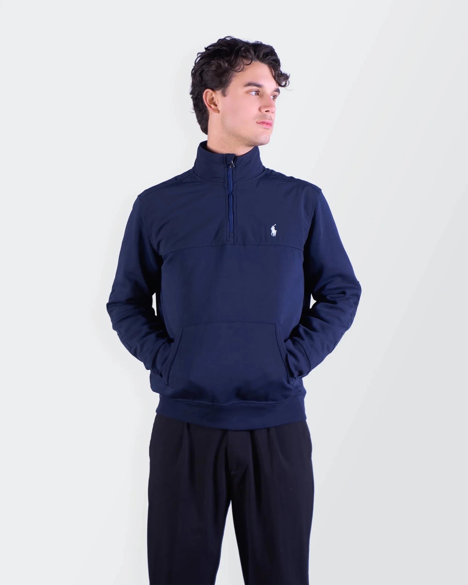 Ralph Lauren Navy Quarter - zip Sweater - M
