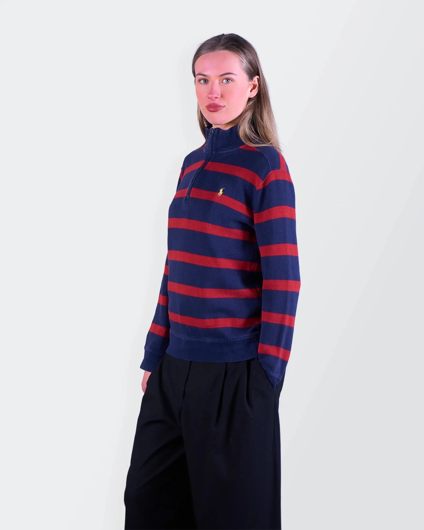 Ralph Lauren Navy Quarter - zip Sweater - S