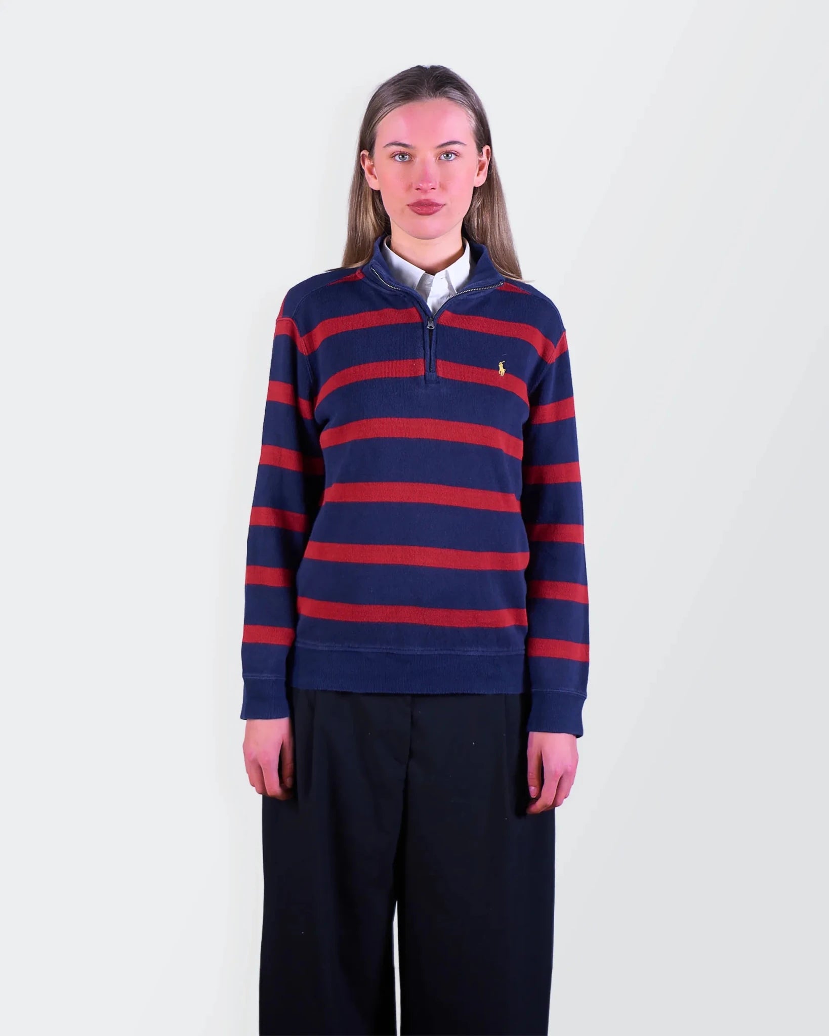 Ralph Lauren Navy Quarter - zip Sweater - S