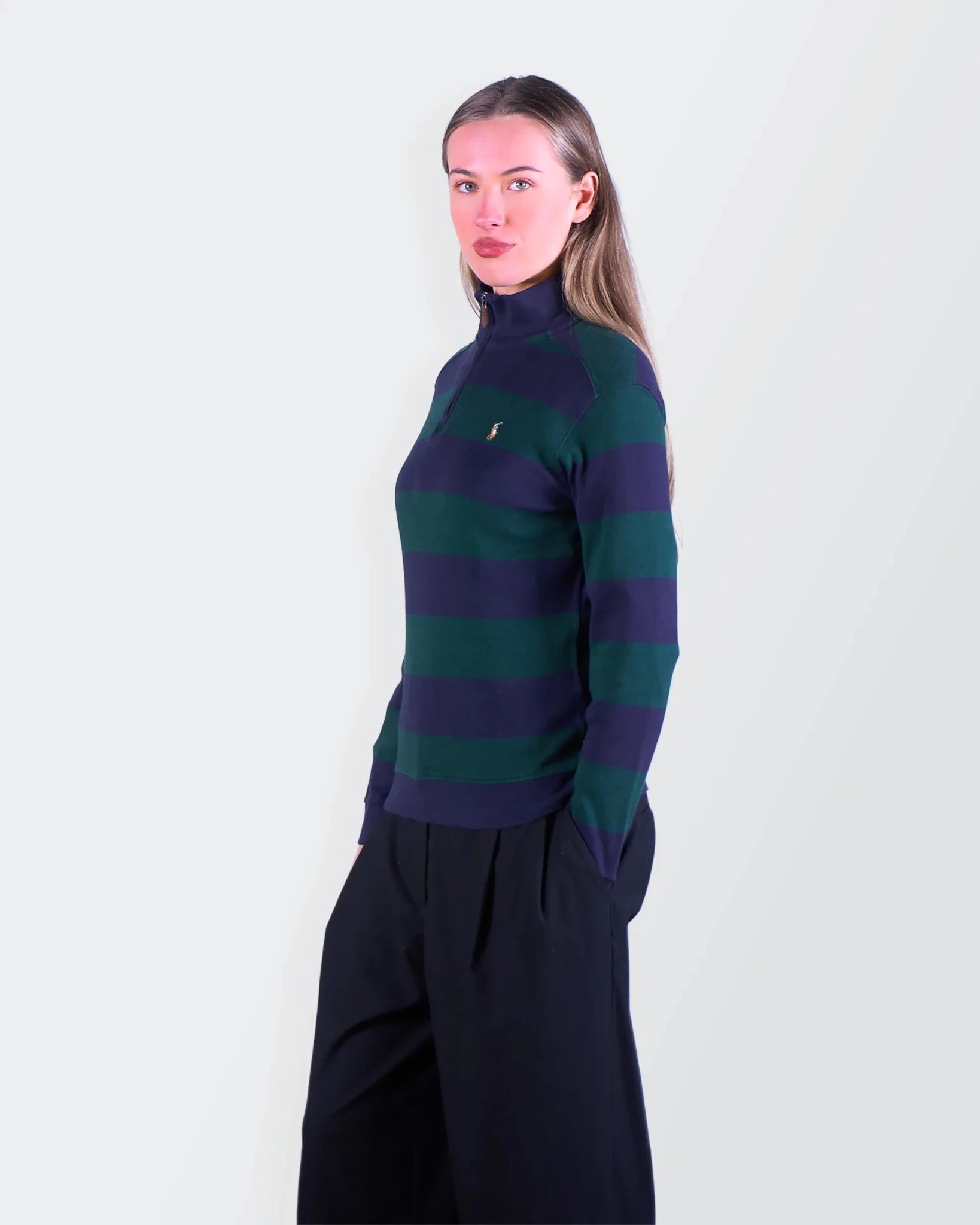 Ralph Lauren Navy Quarter - zip Sweater - S
