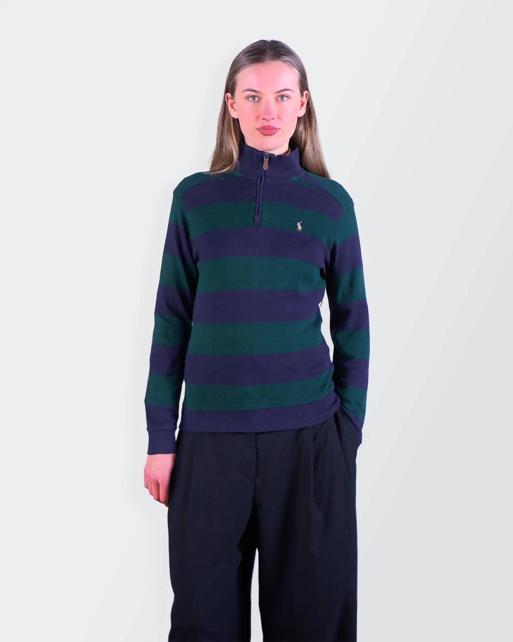 Ralph Lauren Navy Quarter - zip Sweater - S