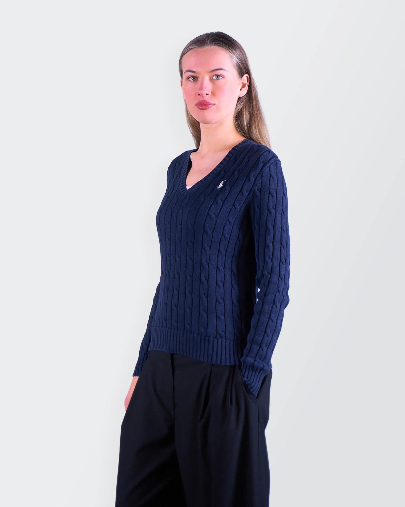 Ralph Lauren Navy V - neck Sweater - S