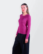 Ralph Lauren Pink Cable Knit S Cotton