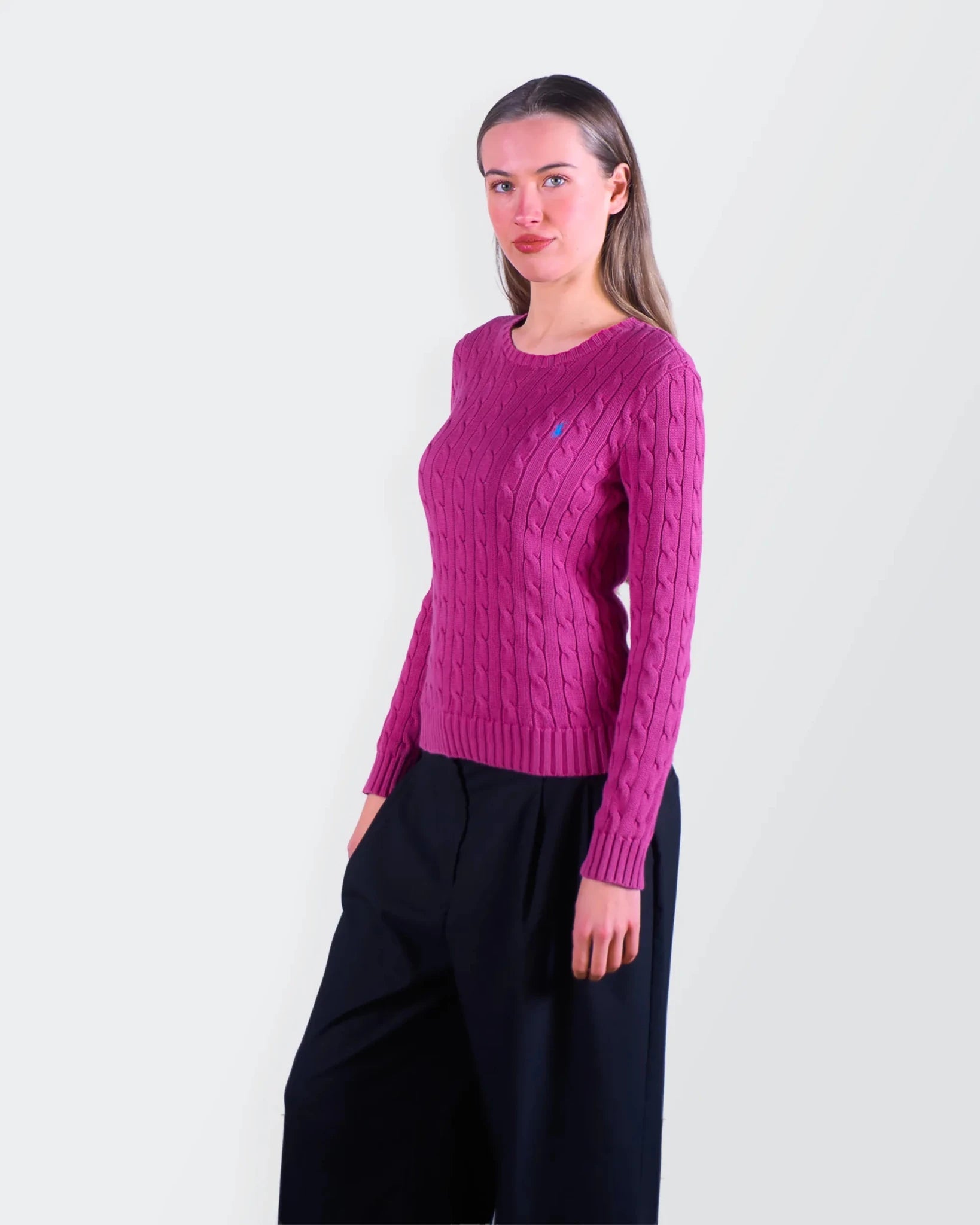 Ralph Lauren Pink Cable Knit S Cotton