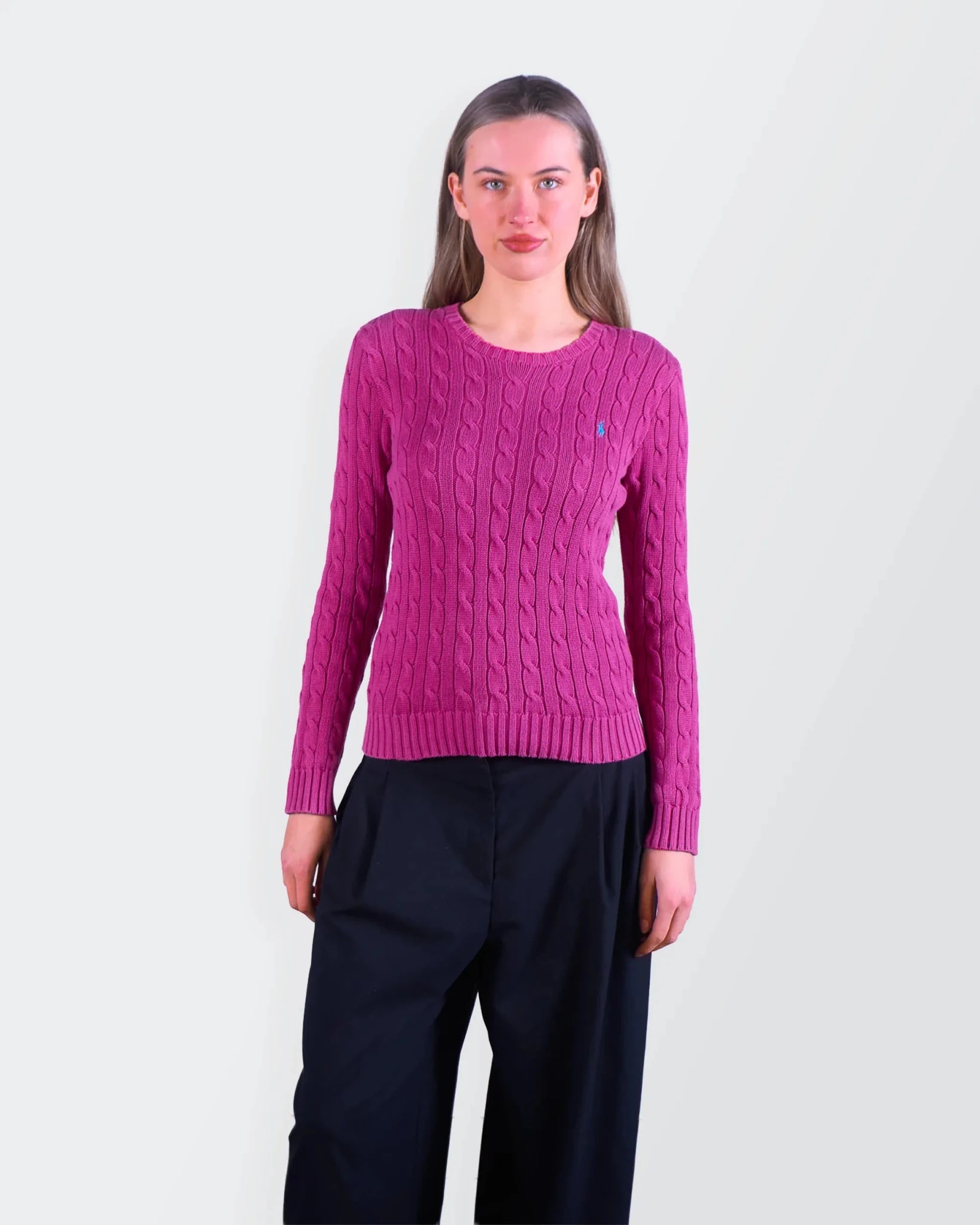 Ralph Lauren Pink Cable Knit S Cotton