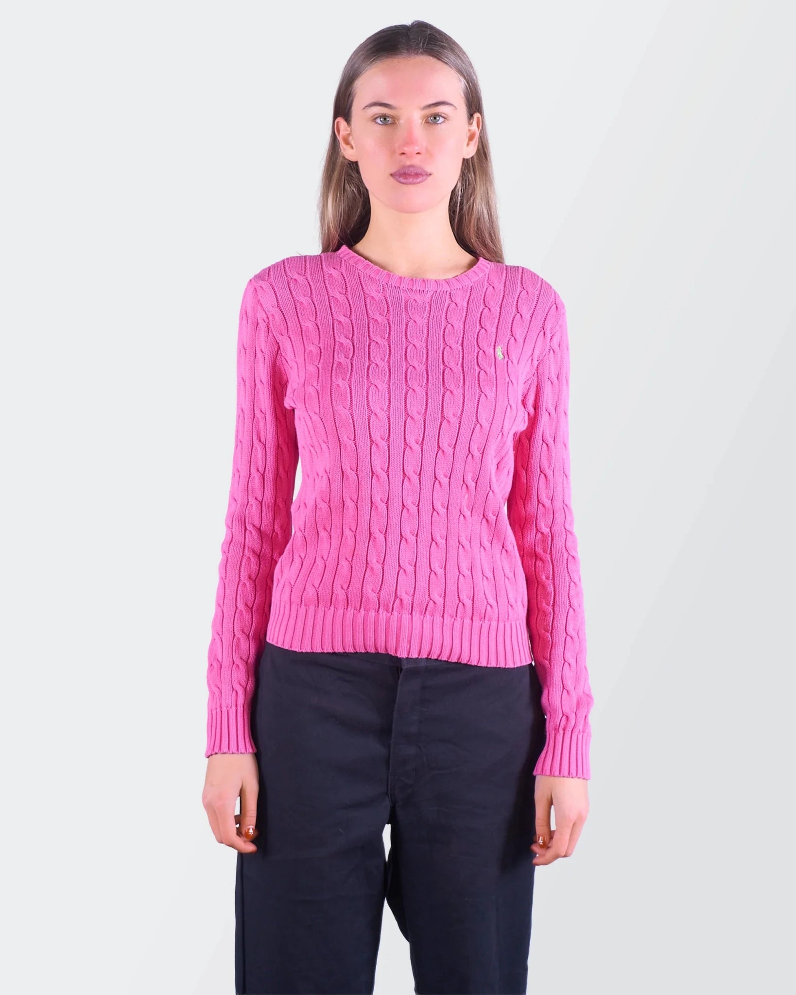Ralph Lauren Pink Cable Knit XS Cotton