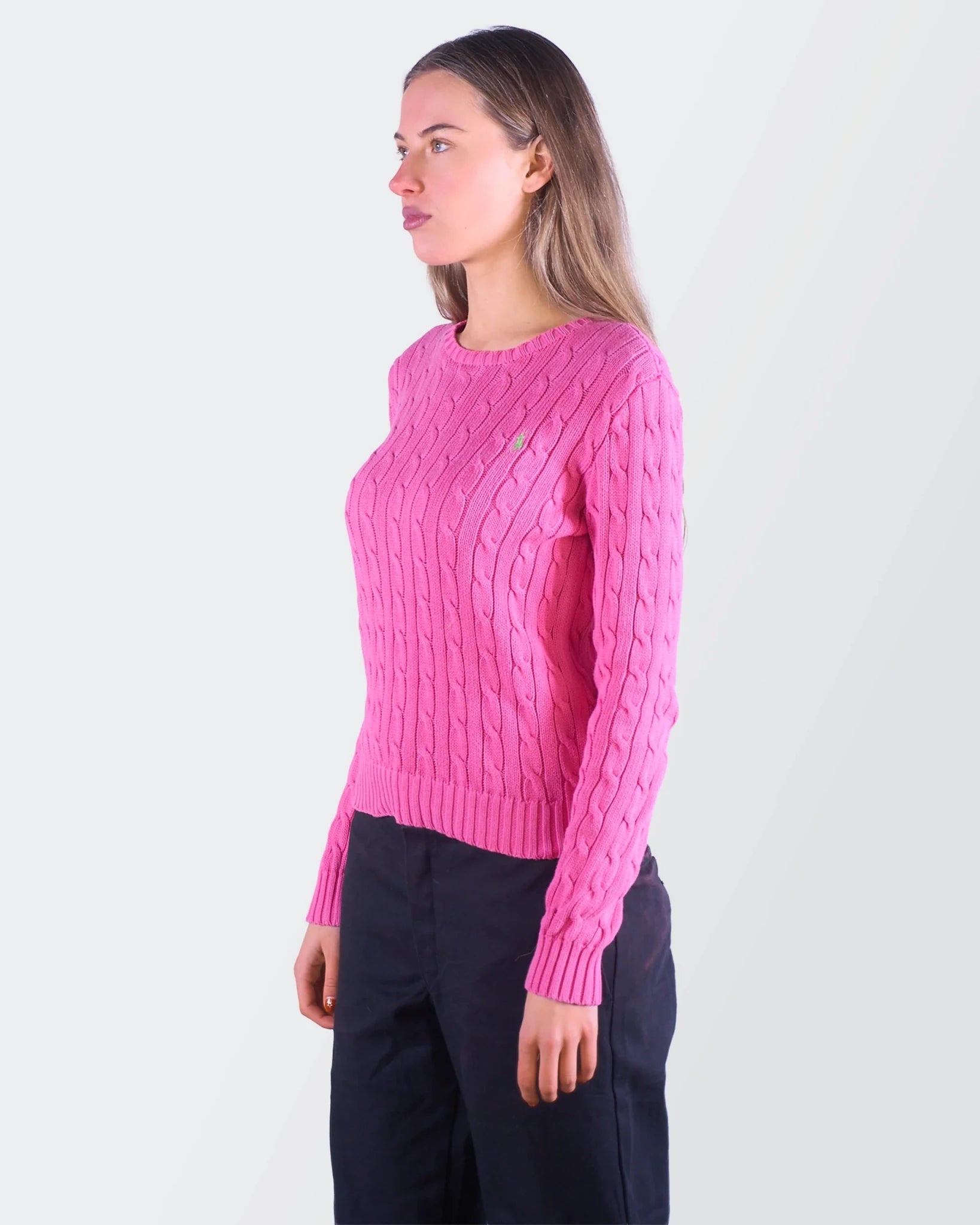 Ralph Lauren Pink Cable Knit XS Cotton