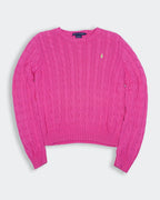 Ralph Lauren Pink Cable Knit XS Cotton