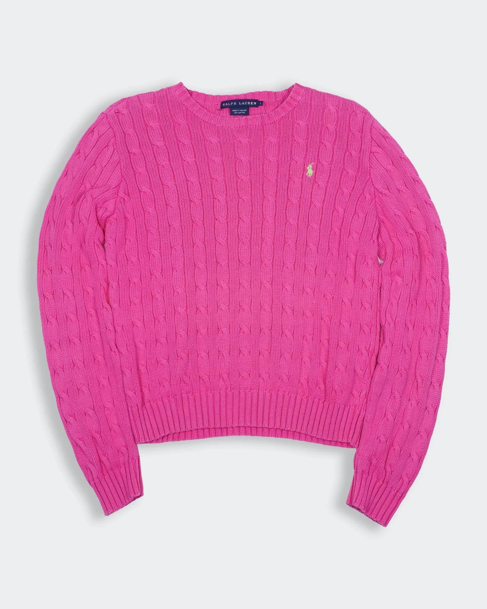 Ralph Lauren Pink Cable Knit XS Cotton