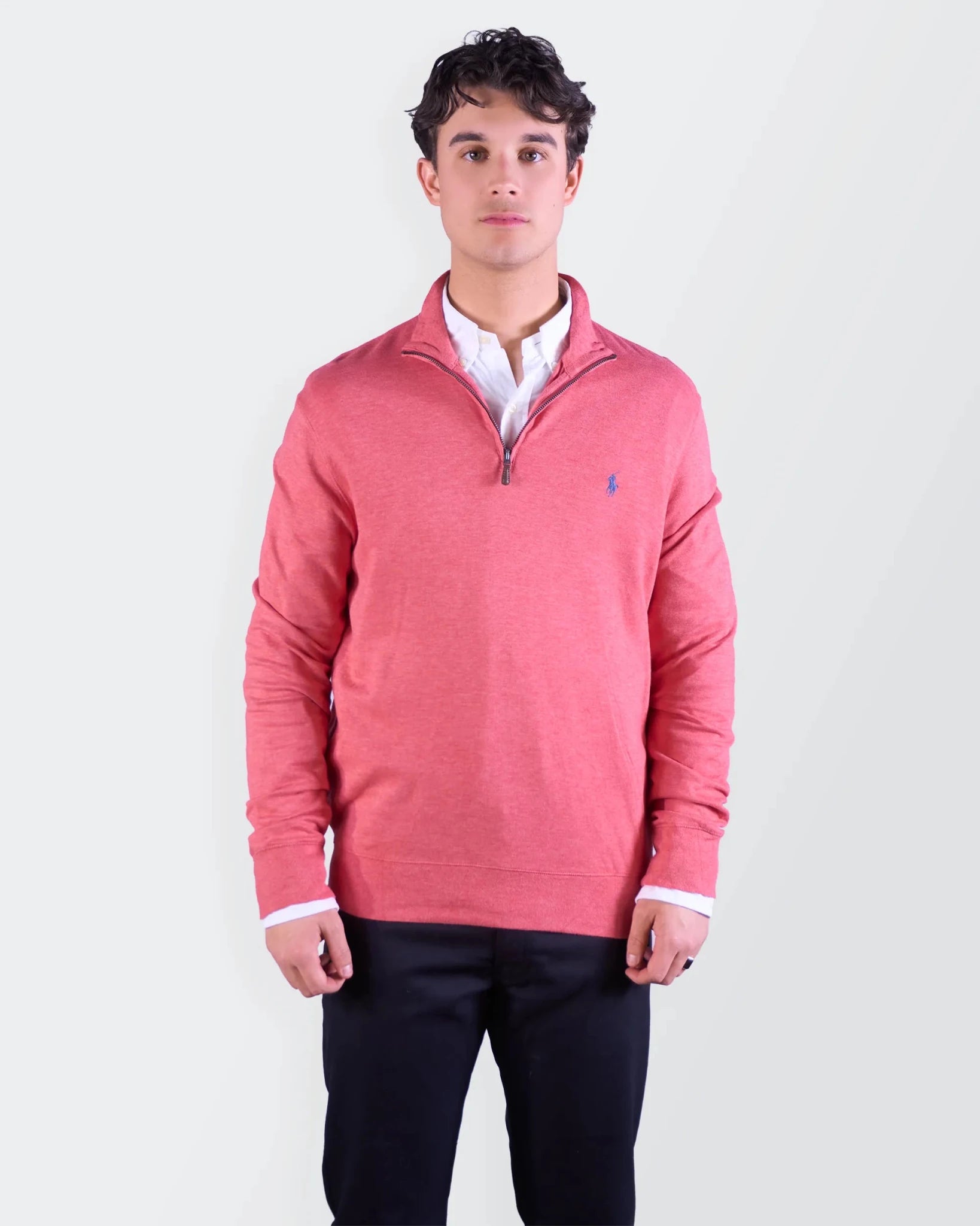 Ralph Lauren Pink Quarter - zip Sweater - L