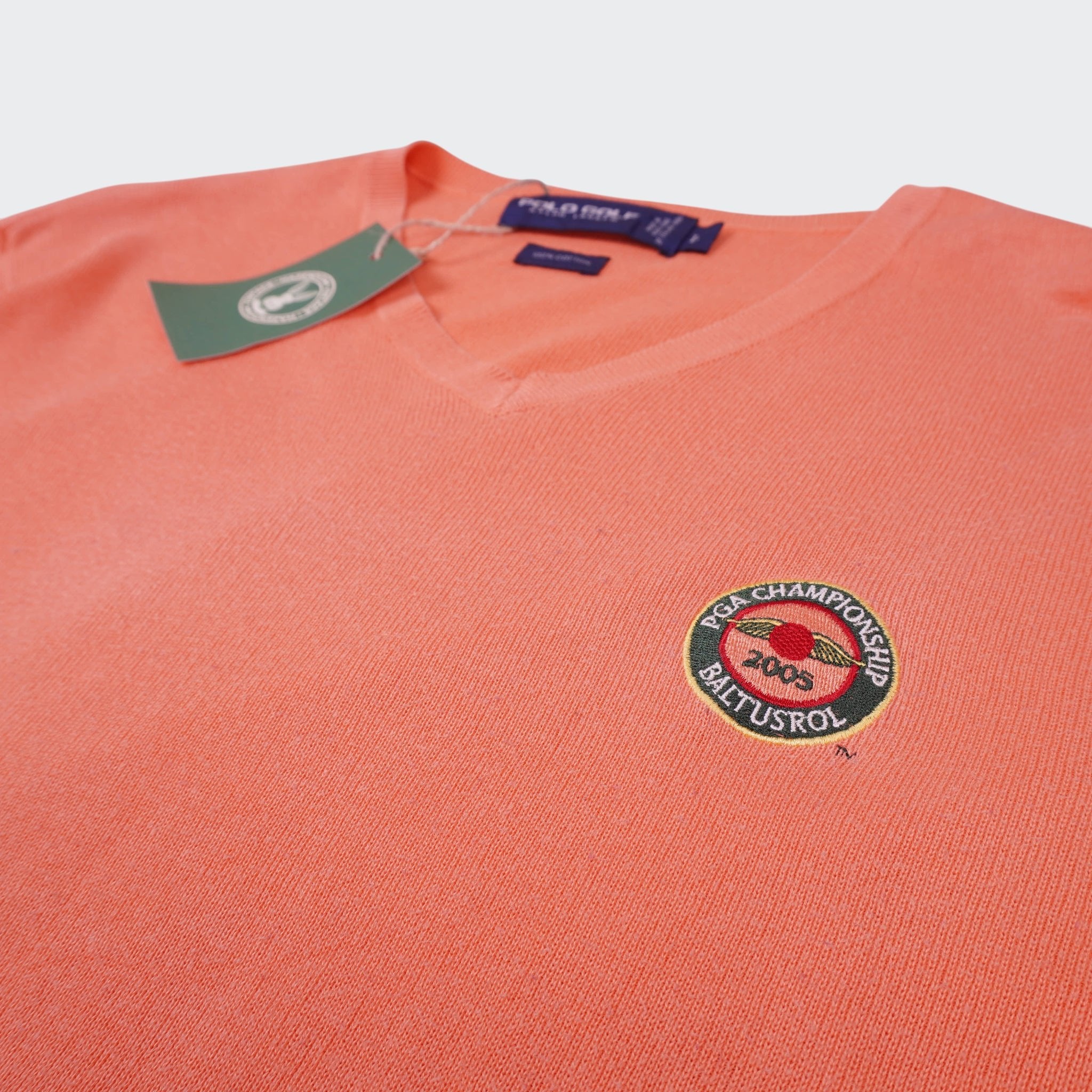 Ralph Lauren Ralph Lauren Orange Cotton V - neck Sweater - L