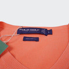 Ralph Lauren Ralph Lauren Orange Cotton V - neck Sweater - L