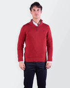 Ralph Lauren Red Cotton Quarter - zip Sweater - M