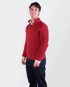 Ralph Lauren Red Cotton Quarter - zip Sweater - M