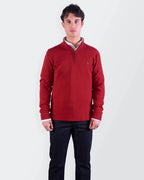 Ralph Lauren Red Cotton Quarter - zip Sweater - M