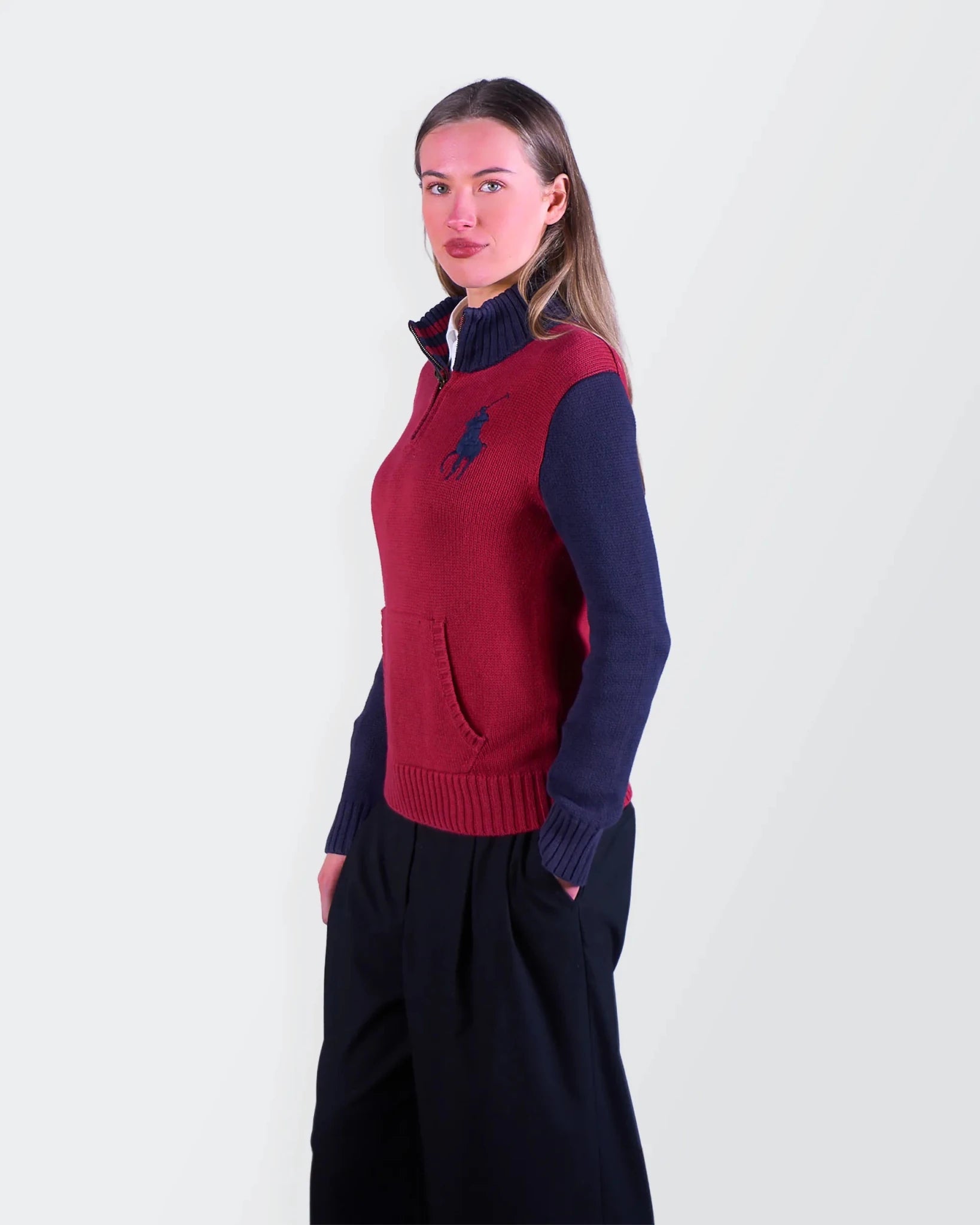 Ralph Lauren Red Quarter - zip Sweater - S