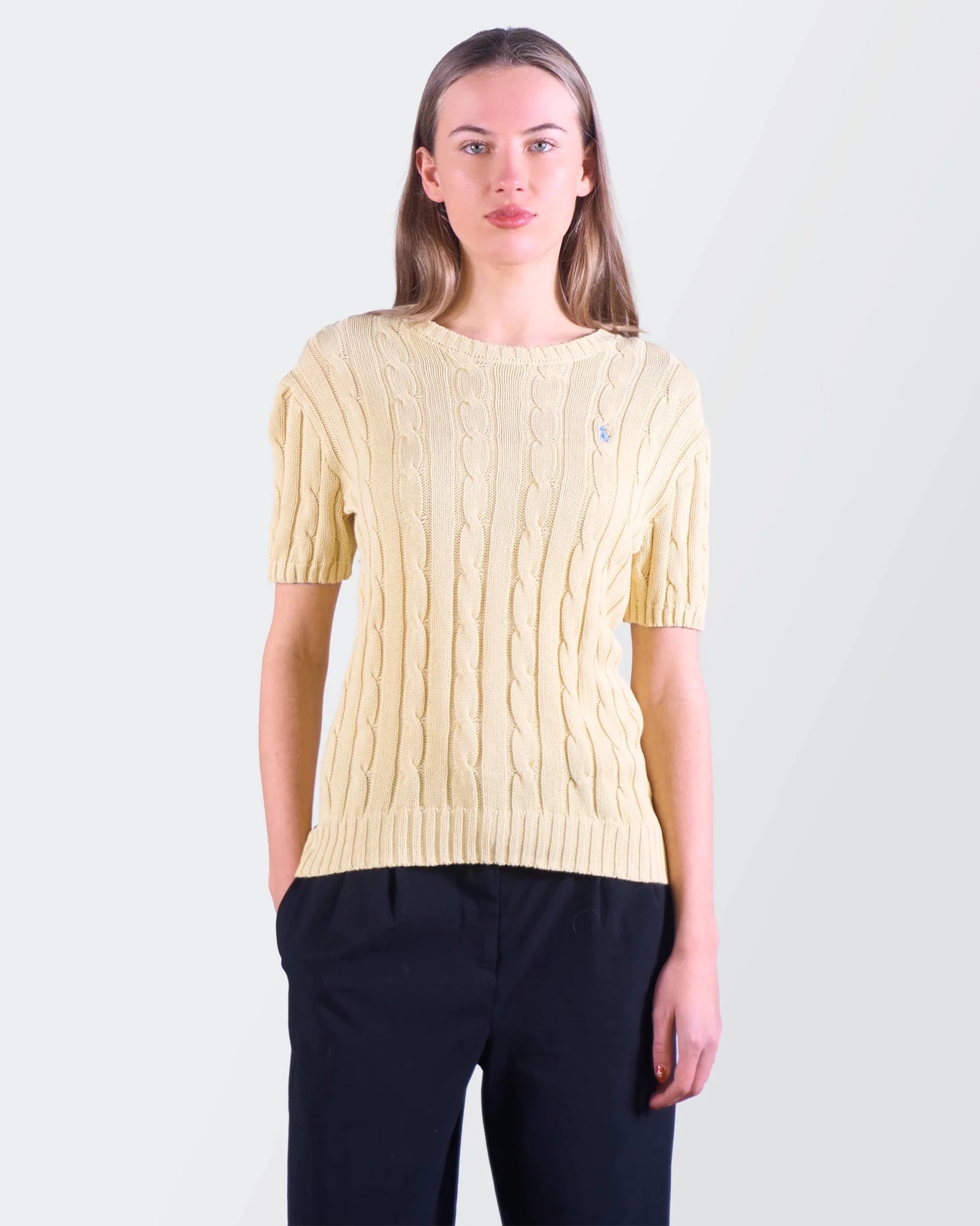Ralph Lauren Short - sleeve Cable Knit Sweater - S