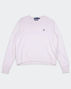 Ralph Lauren White Cotton Crewneck Sweater - XXL