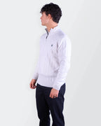Ralph Lauren White Cotton Quarter - zip Sweater - M
