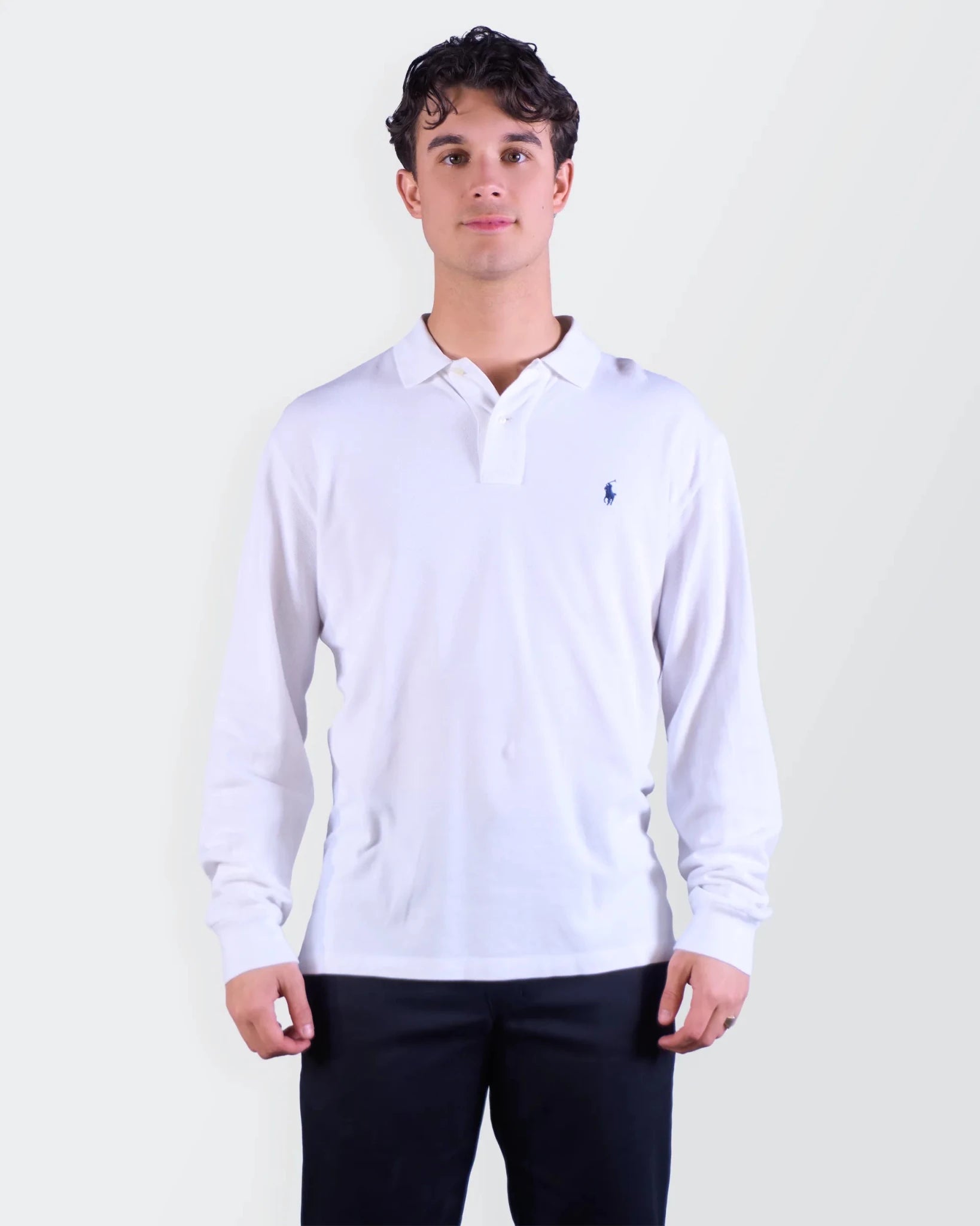 Ralph Lauren White Long Sleeve Polo Shirt M