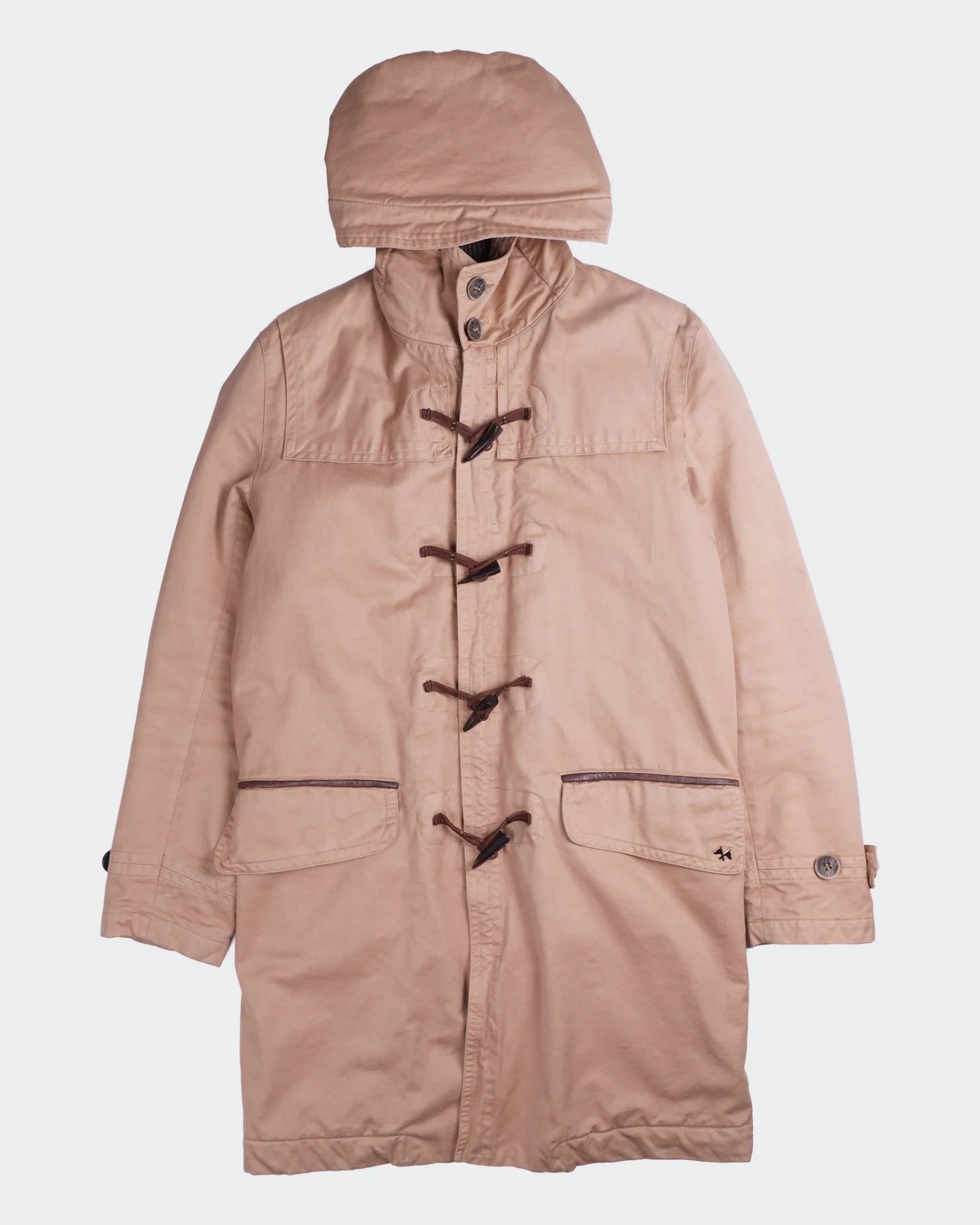 Rare Burberry 2000's Beige Cotton Duffle Coat - M