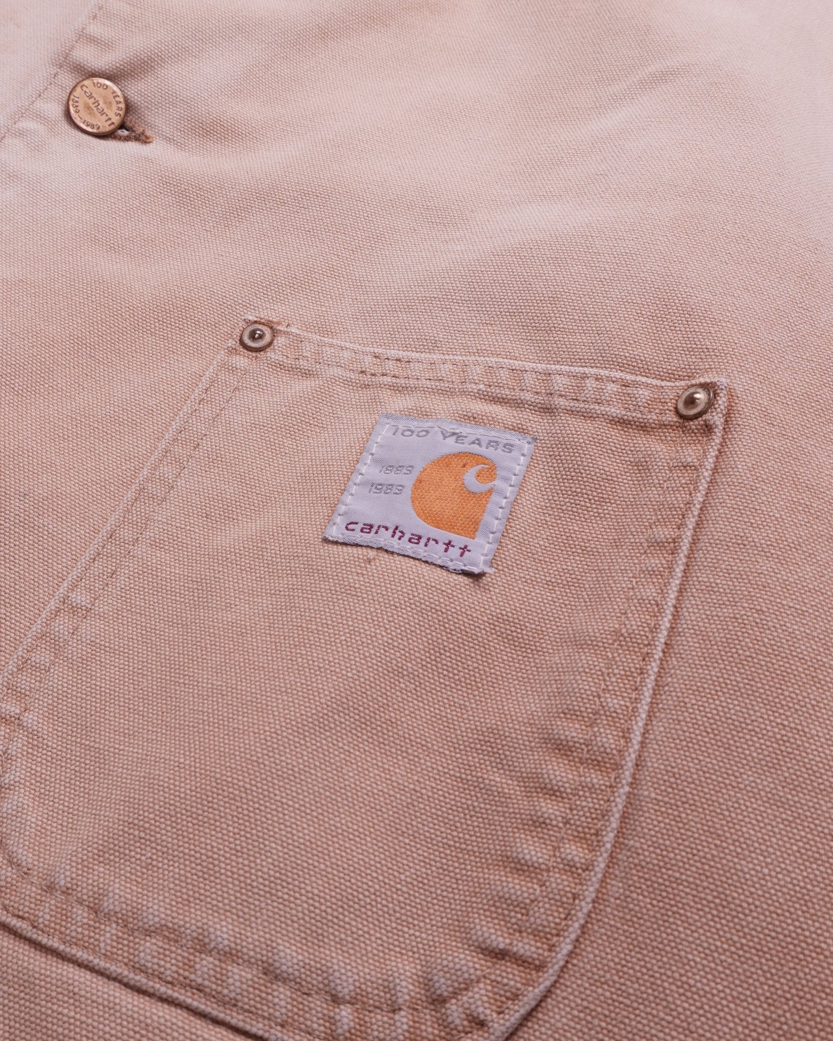 Rare Carhartt 1980's Beige Canvas Chore Coat - M