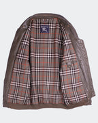 Rare Vintage Burberry 1990's Green Leather Bomber Jacket - M