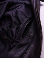 Redskins Black Leather Bomber Jacket - XL
