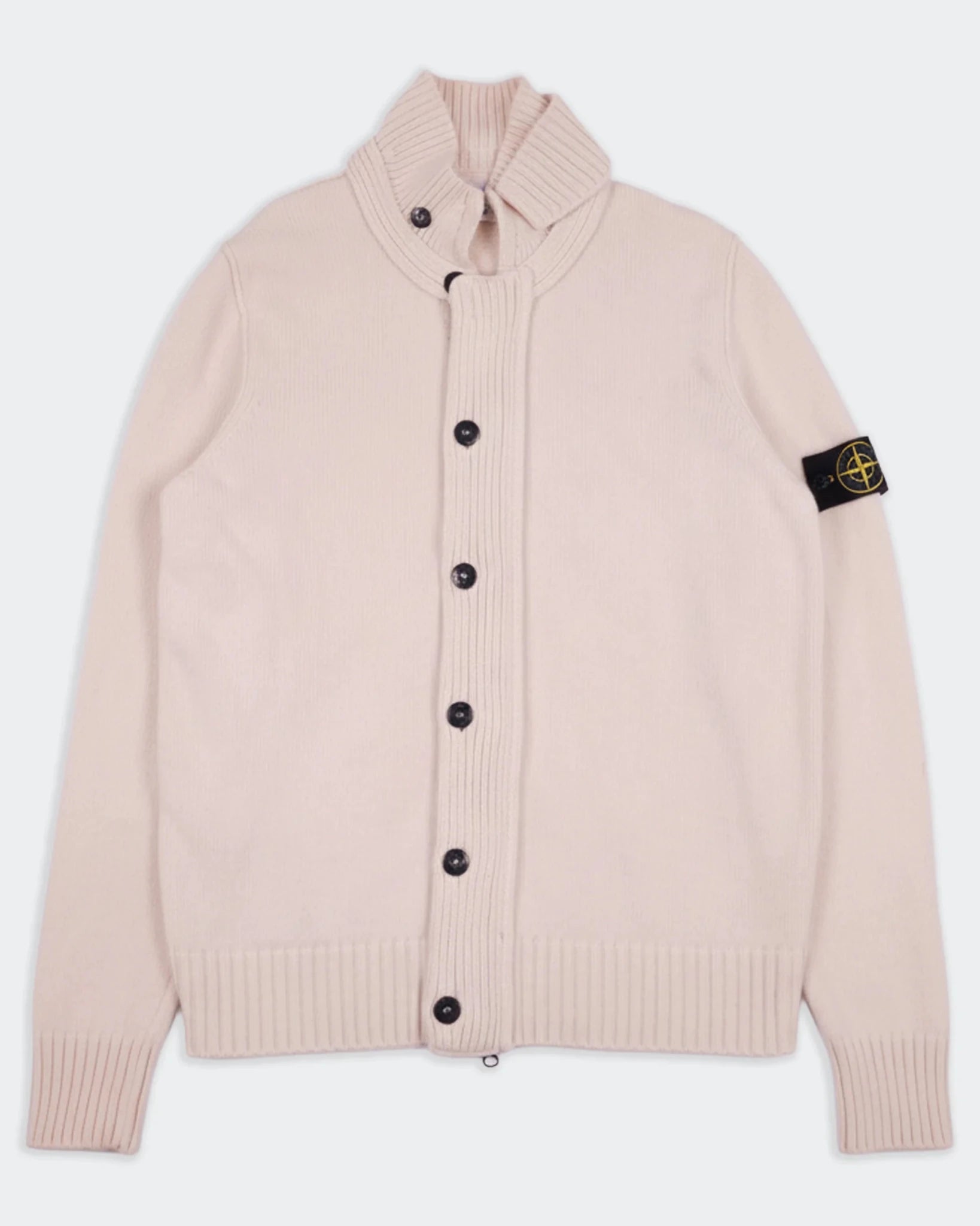 Stone Island Beige Wool Zip Cardigan - XL