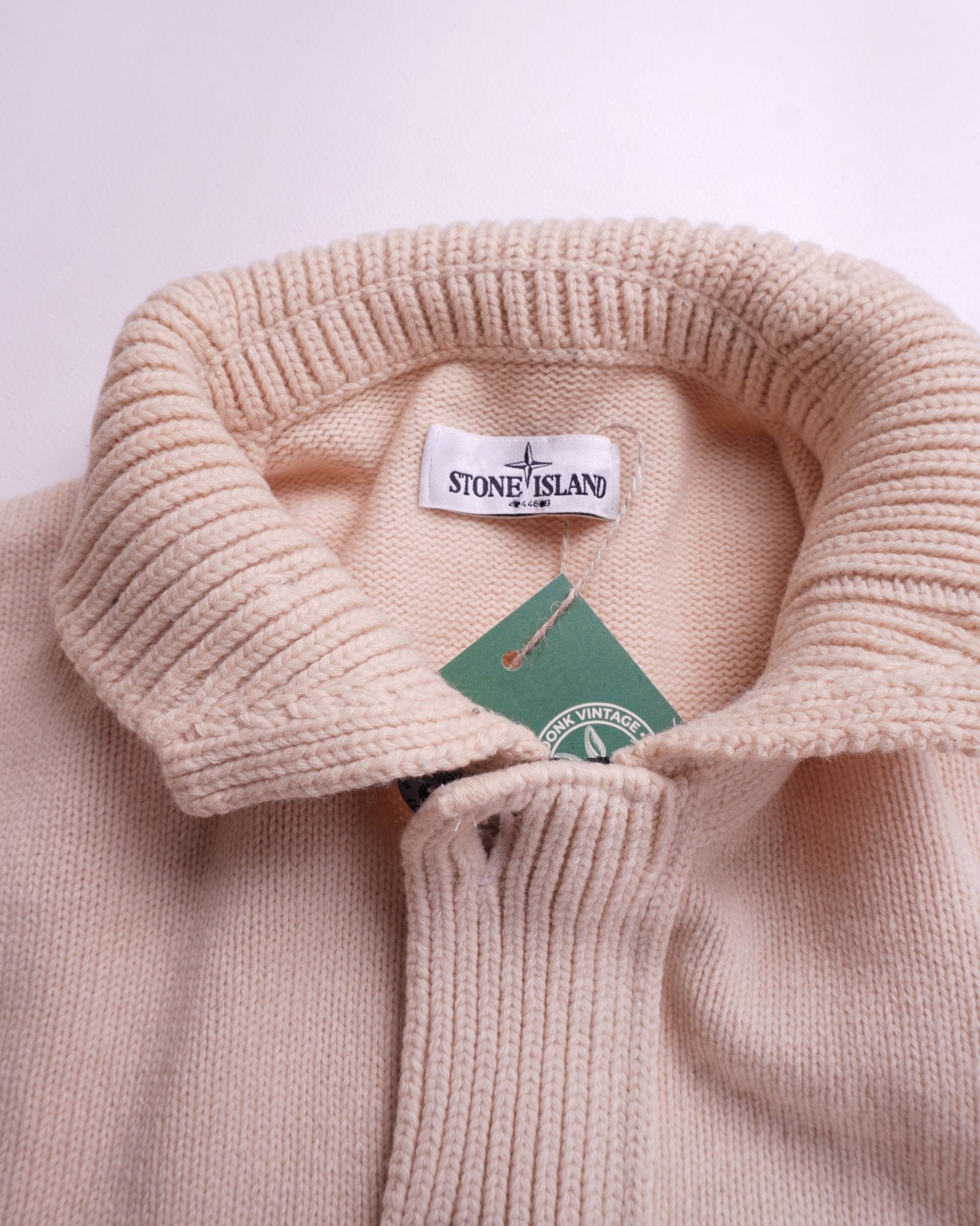 Stone Island Beige Wool Zip Cardigan - XL