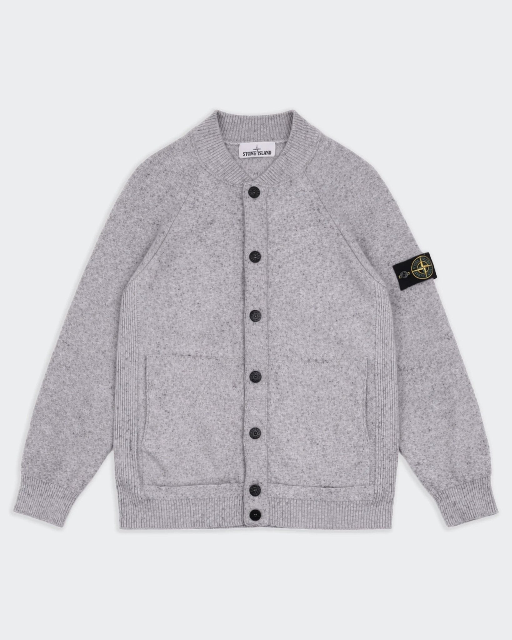 Stone Island Grey Button Cardigan - L