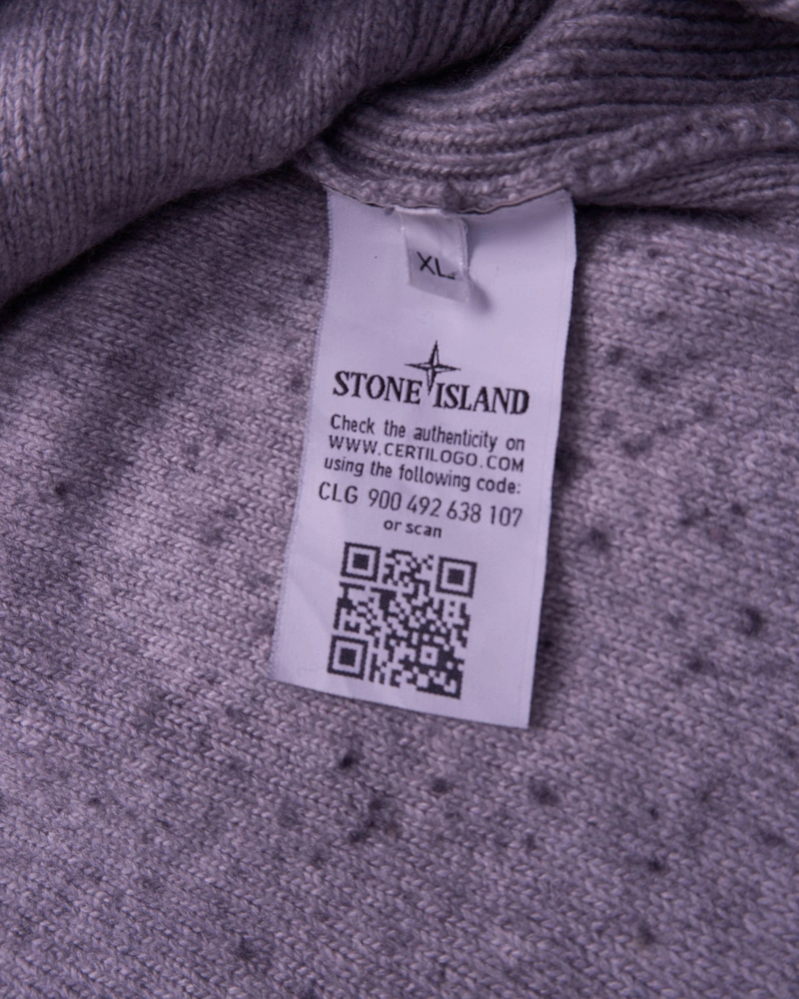Stone Island Grey Button Cardigan - L