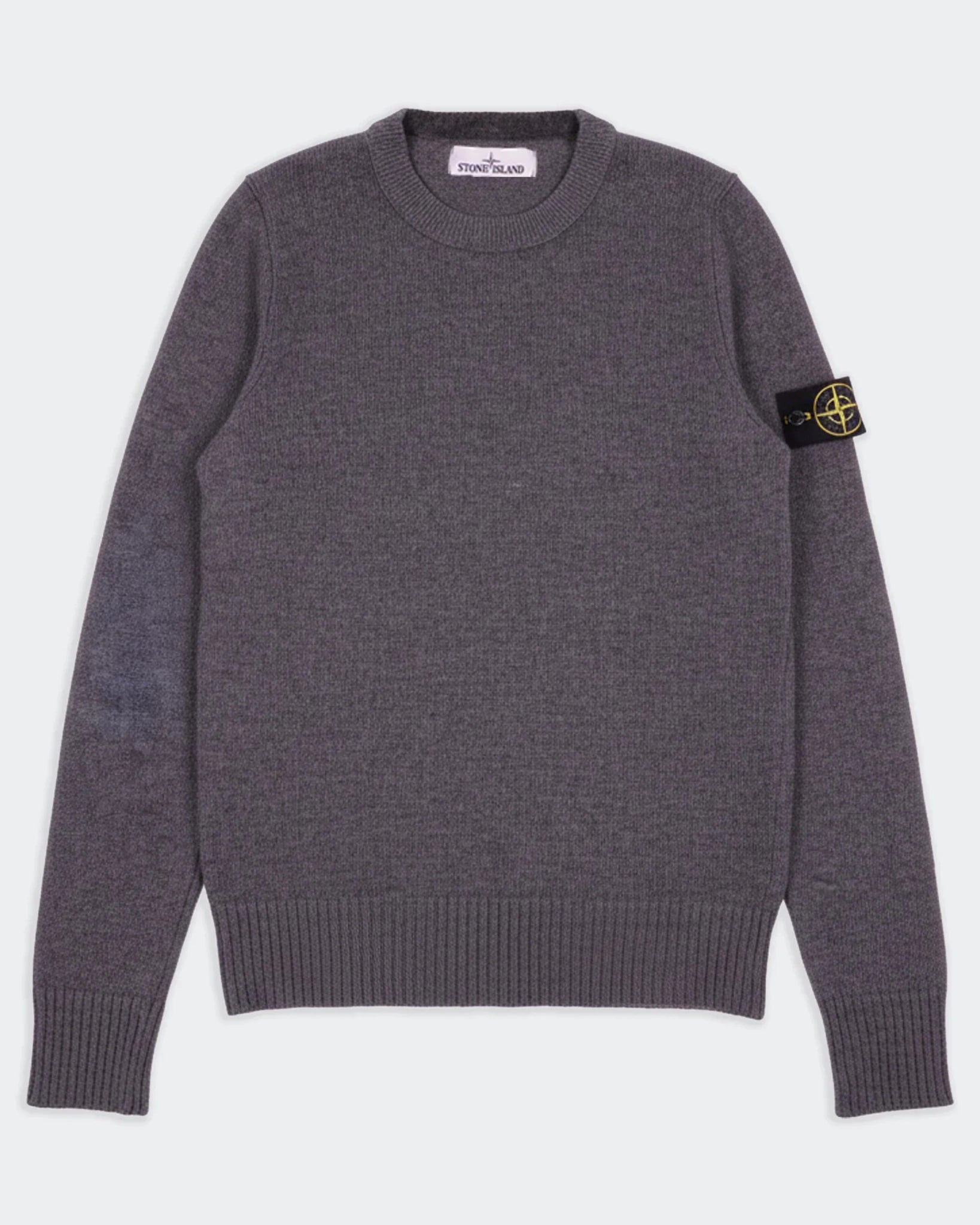 Stone Island Grey Wool Crewneck Sweater - S