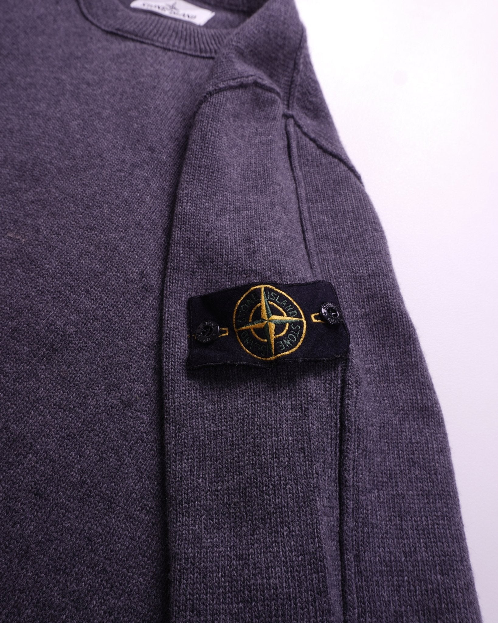 Stone Island Grey Wool Crewneck Sweater - S