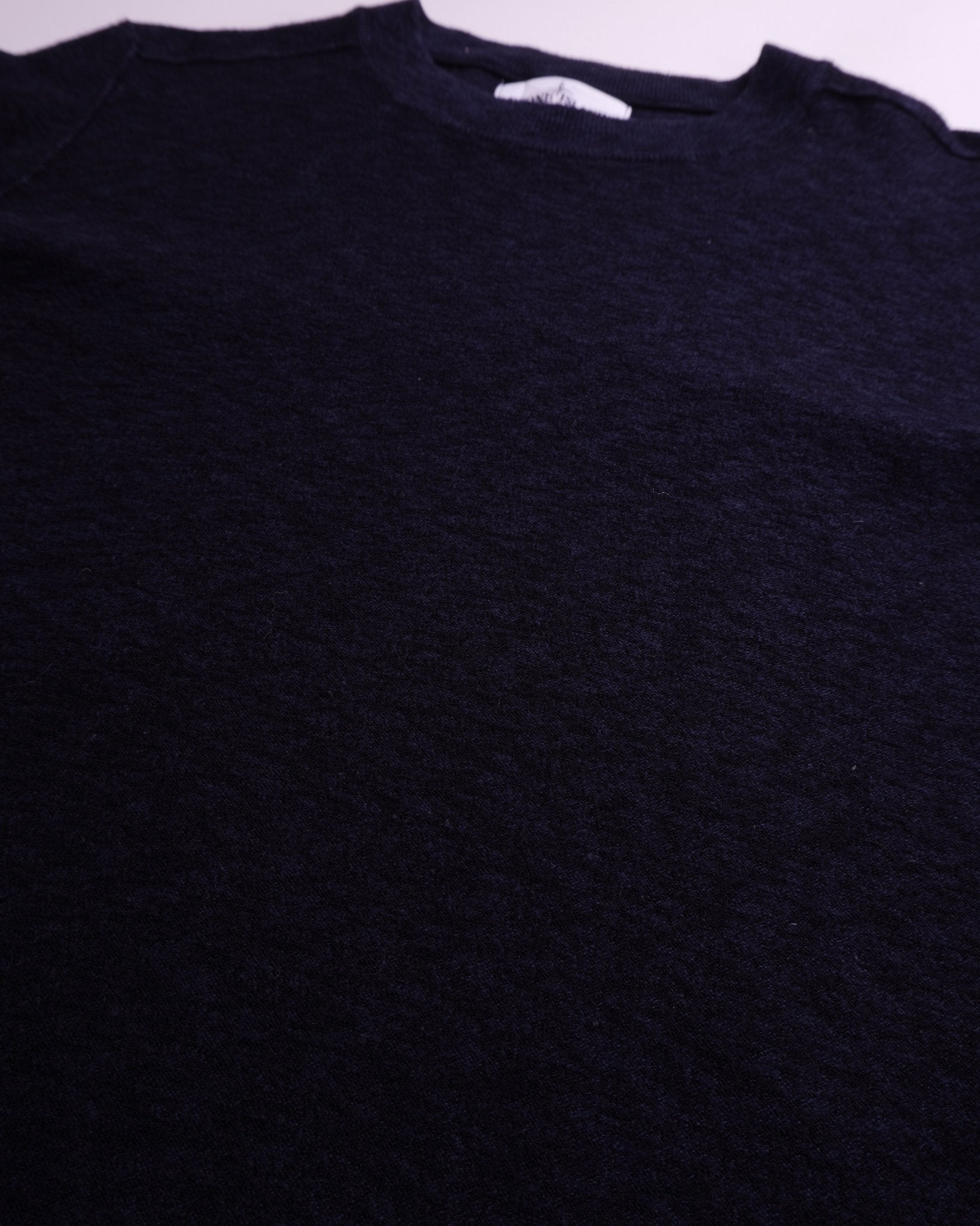 Stone Island Navy Cotton Crewneck Sweater - L
