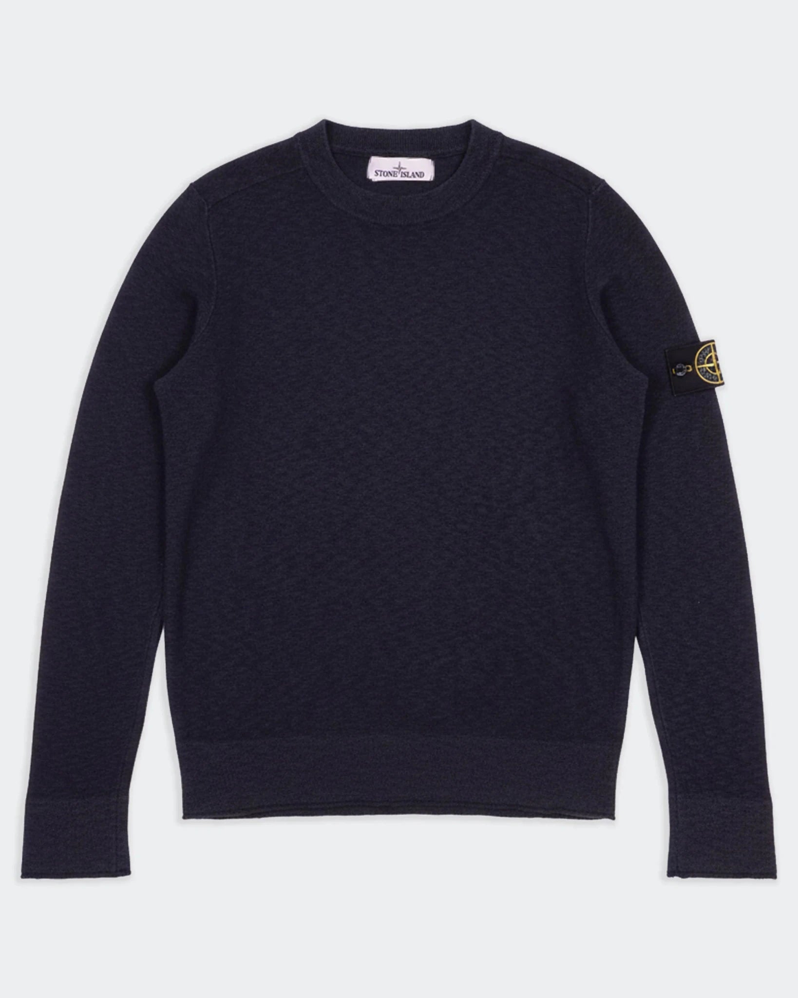 Stone Island Navy Cotton Crewneck Sweater - L