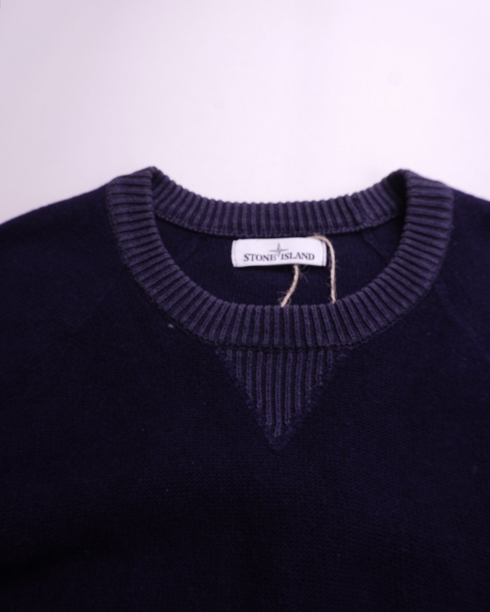 Stone Island Navy Cotton Crewneck Sweater - XL
