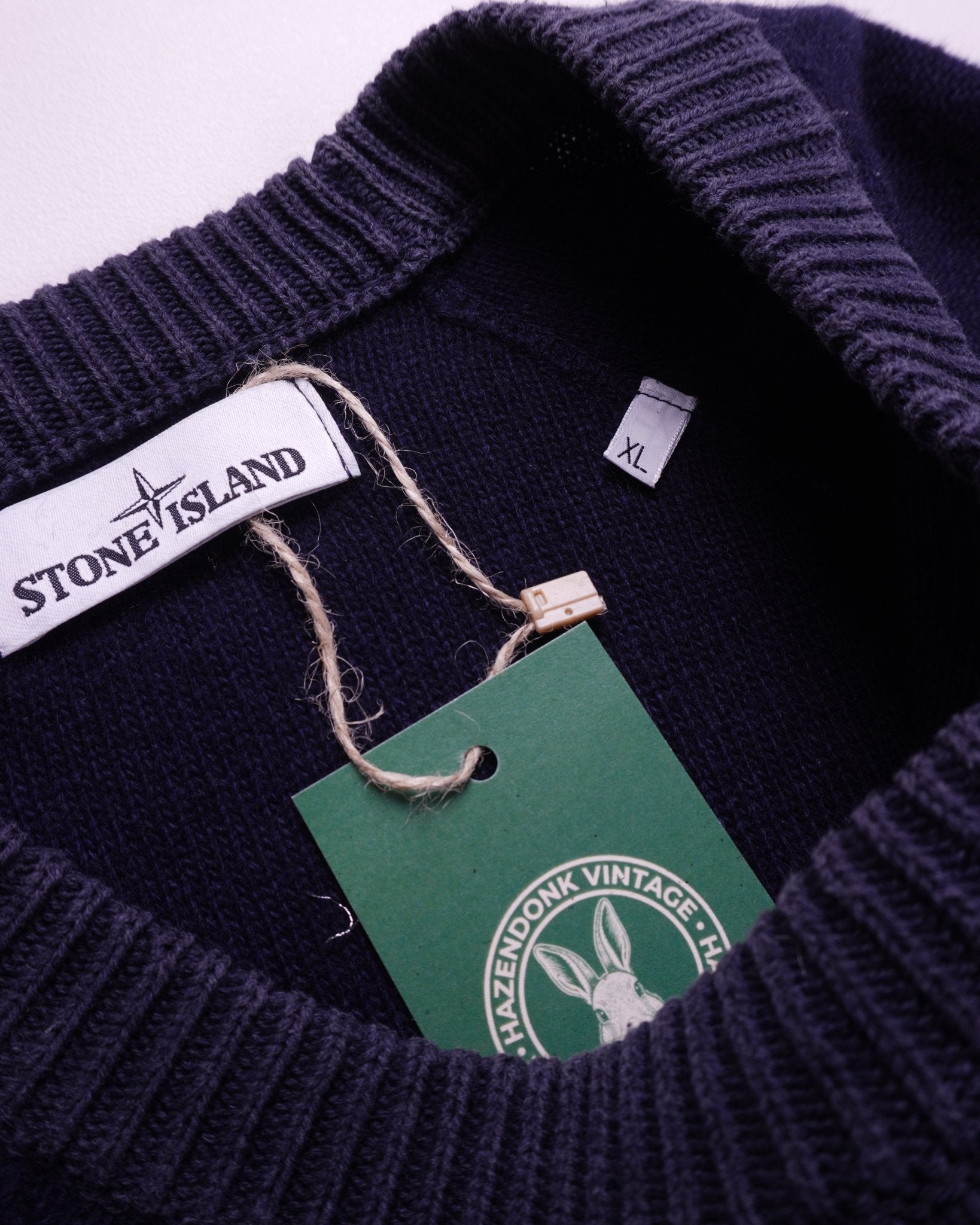 Stone Island Navy Cotton Crewneck Sweater - XL