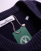 Stone Island Navy Cotton Crewneck Sweater - XL