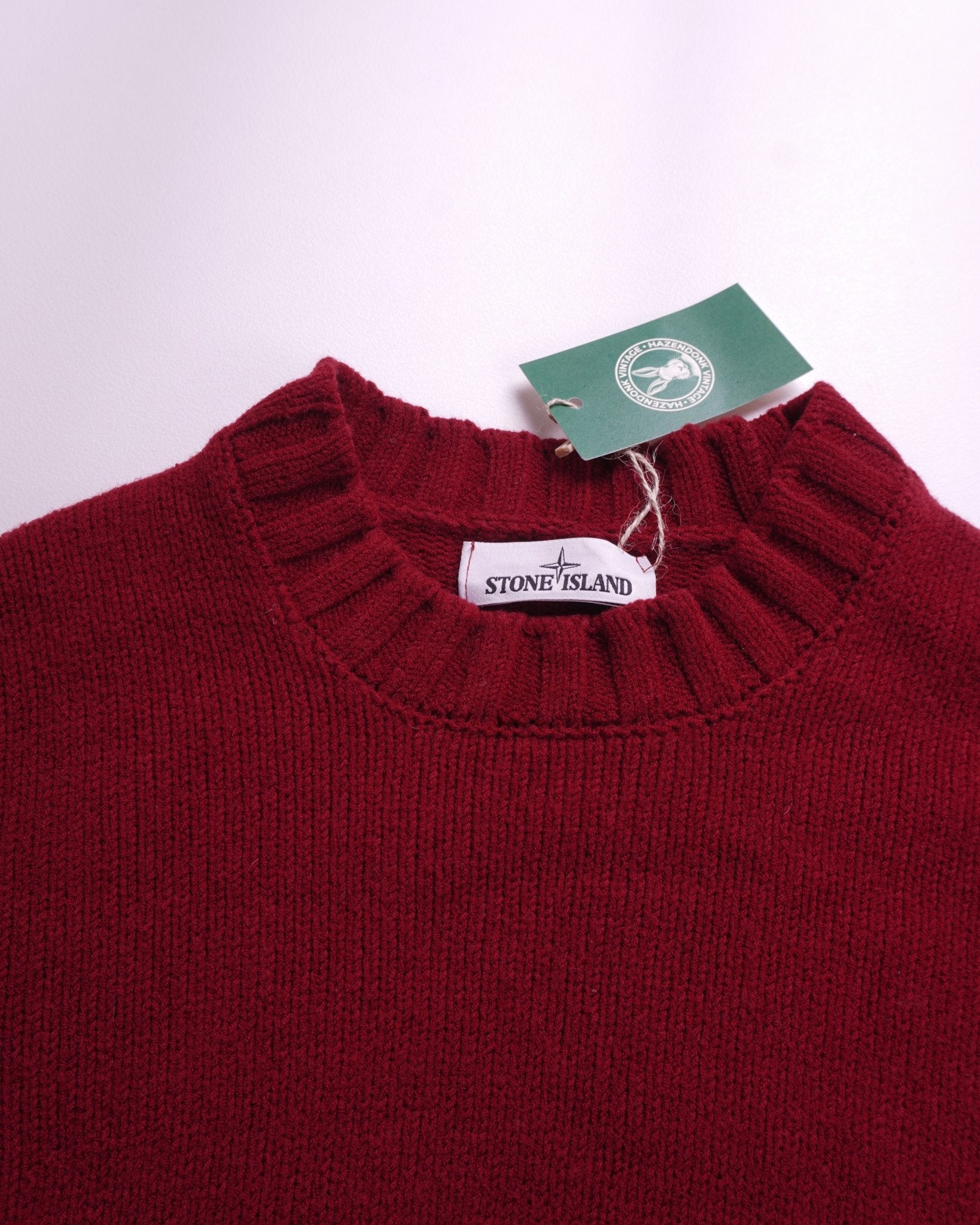 Stone Island Red Wool Crewneck Sweater - XL
