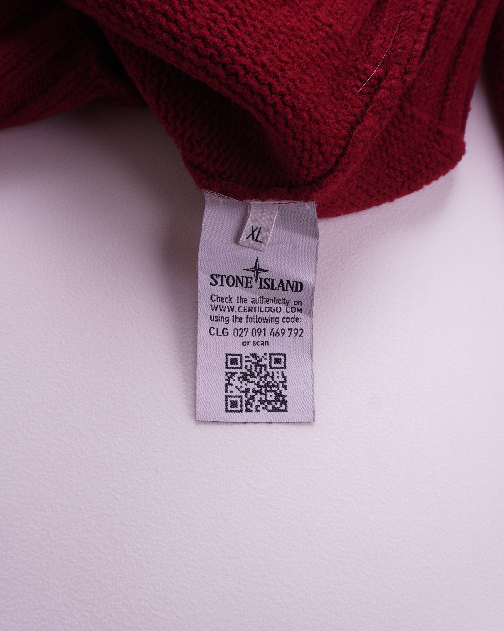 Stone Island Red Wool Crewneck Sweater - XL