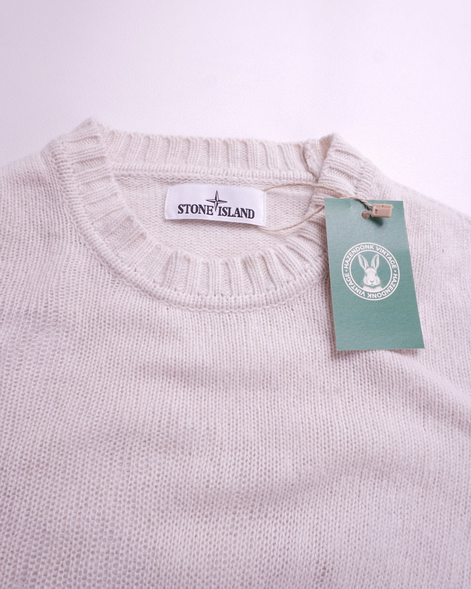 Stone Island White Crewneck Sweater - S