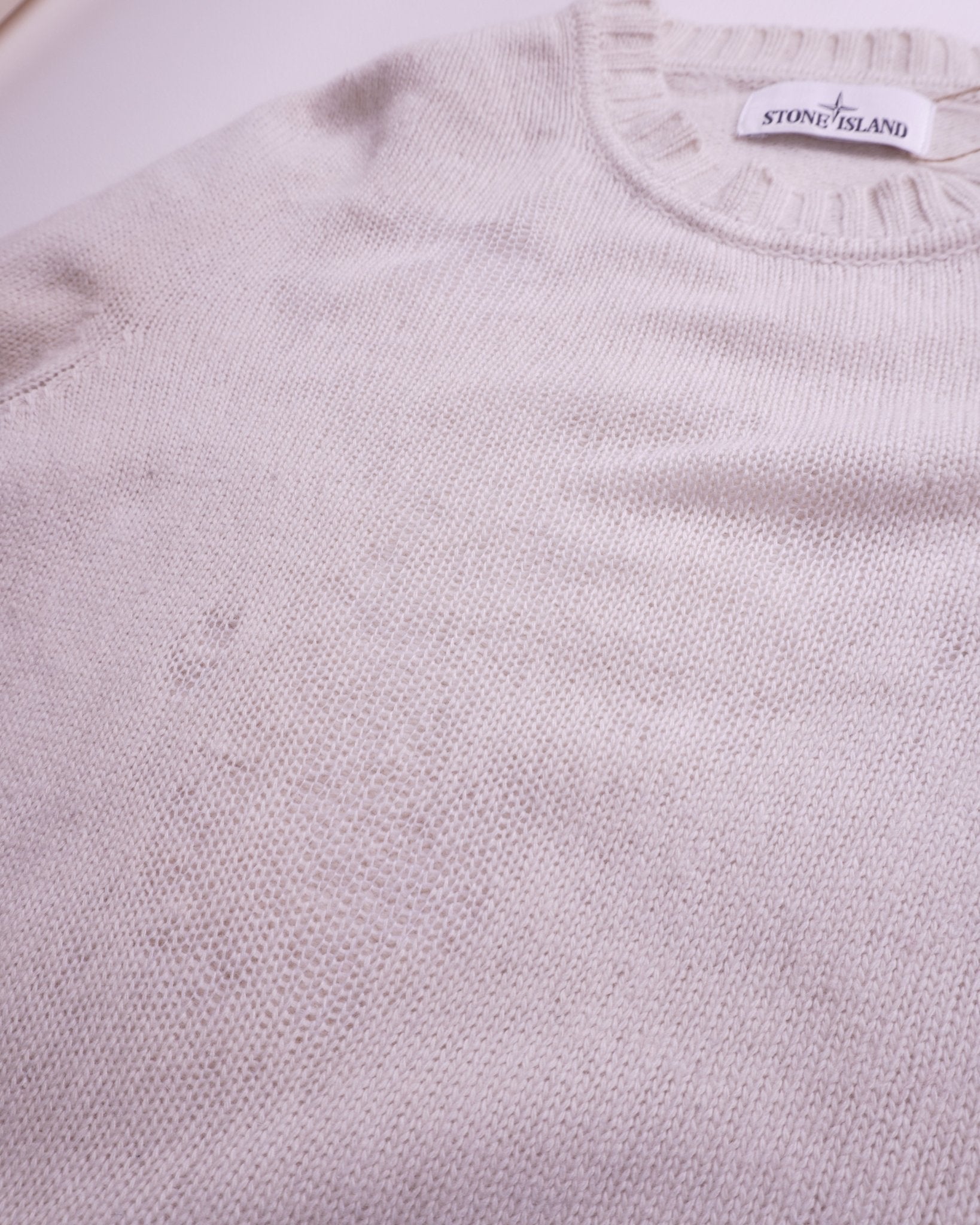 Stone Island White Crewneck Sweater - S