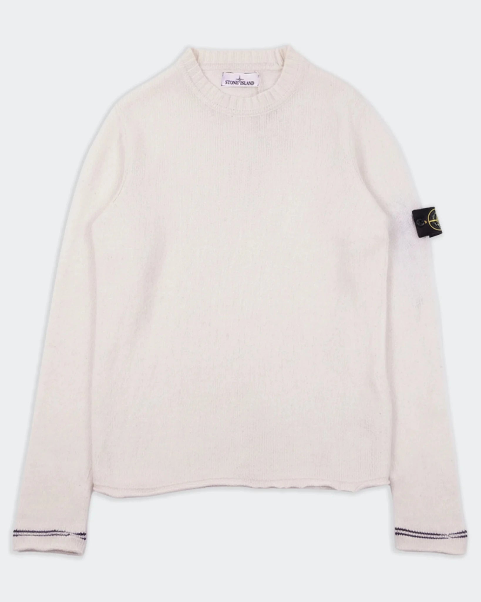 Stone Island White Crewneck Sweater - S