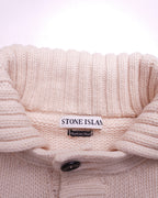 Stone Island White Knit Polo Shirt - L