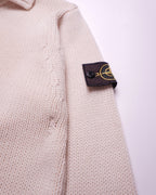 Stone Island White Knit Polo Shirt - L