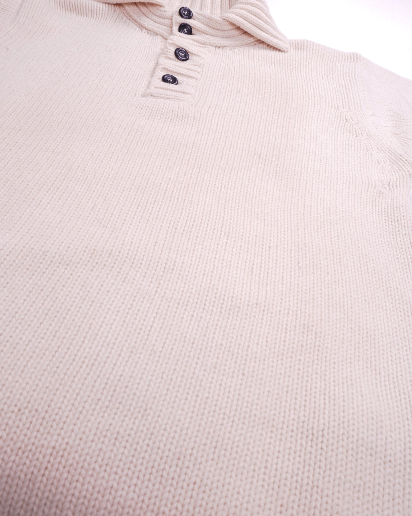 Stone Island White Knit Polo Shirt - L