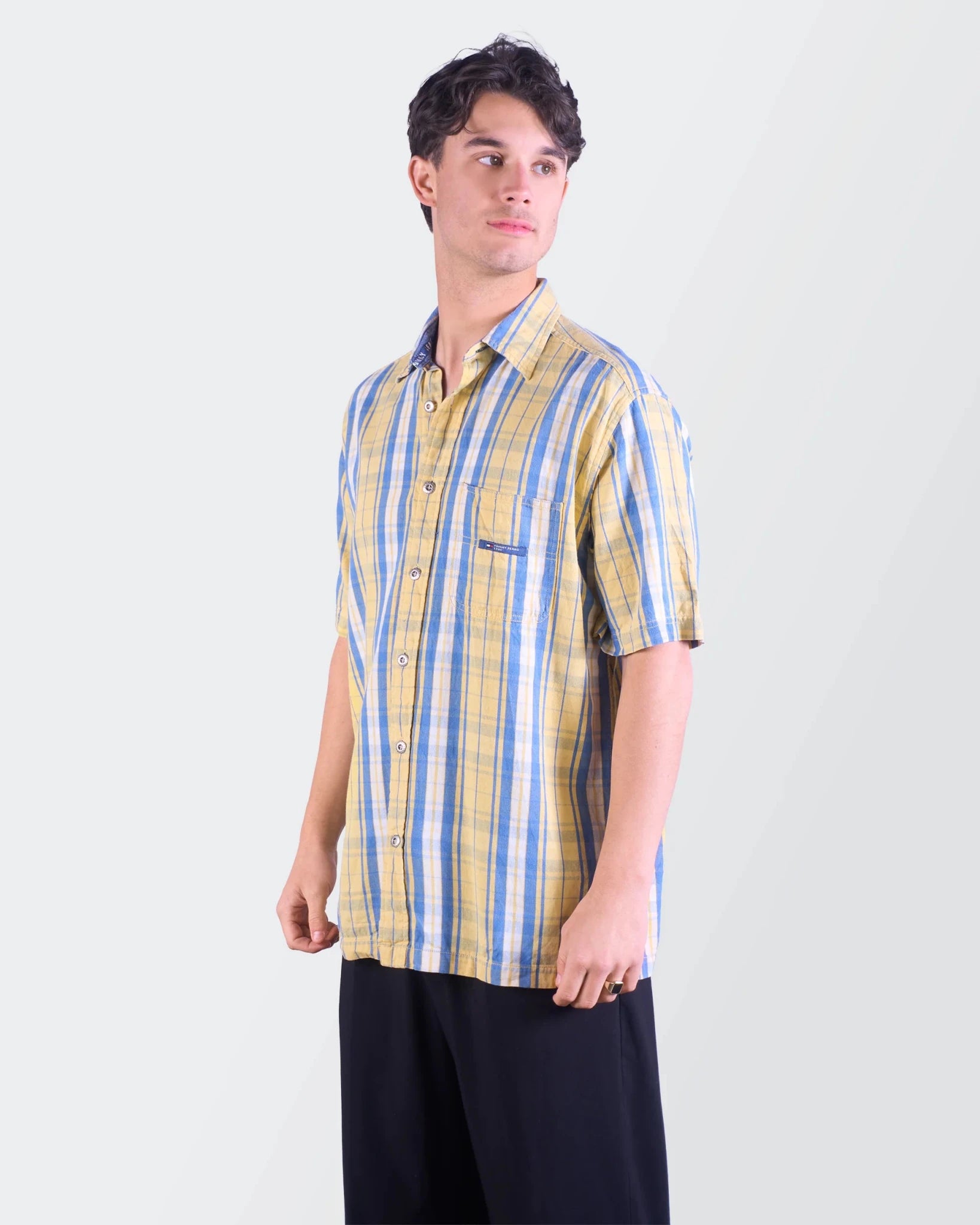 Tommy Hilfiger Yellow Short - sleeve Shirt L