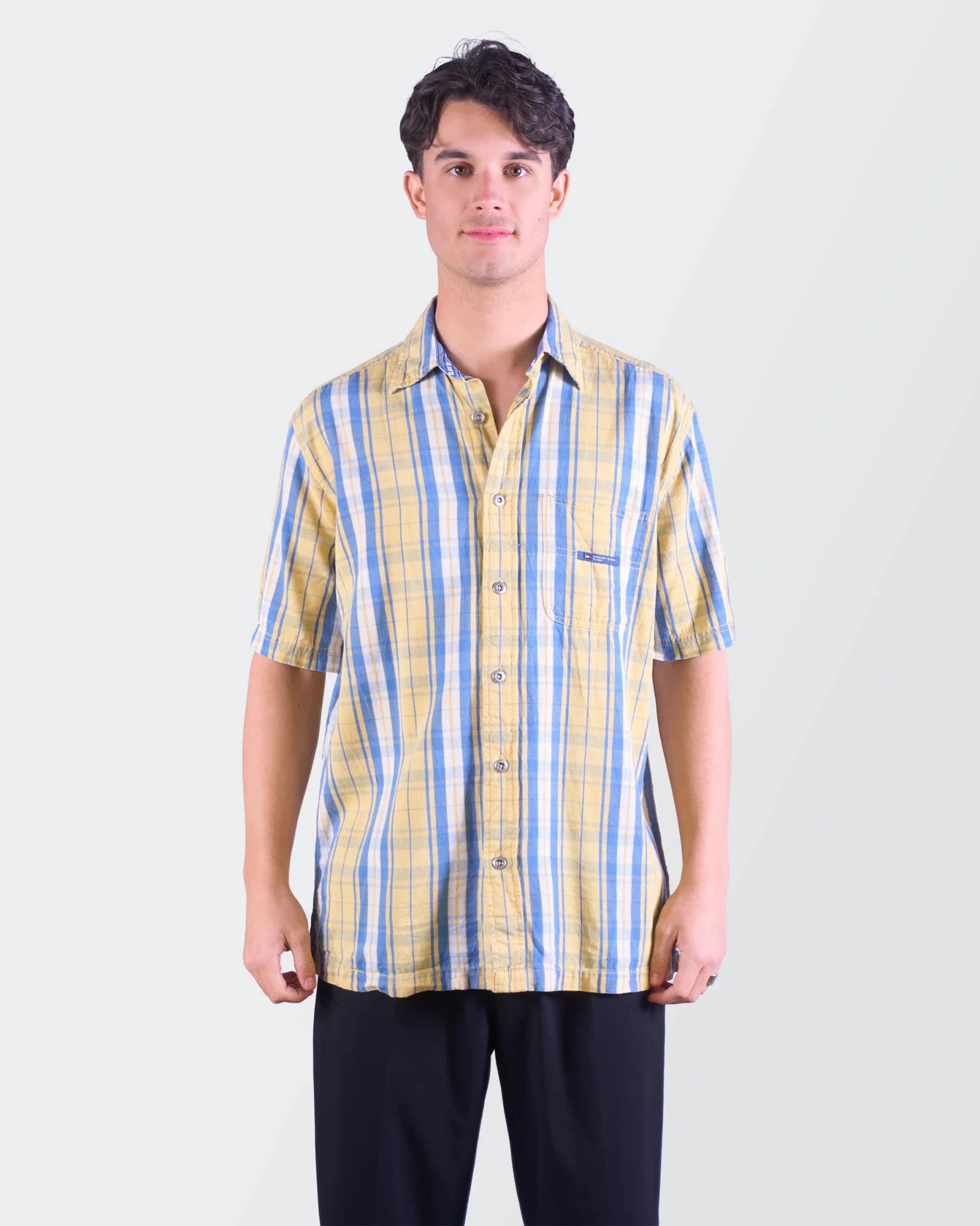 Tommy Hilfiger Yellow Short - sleeve Shirt L